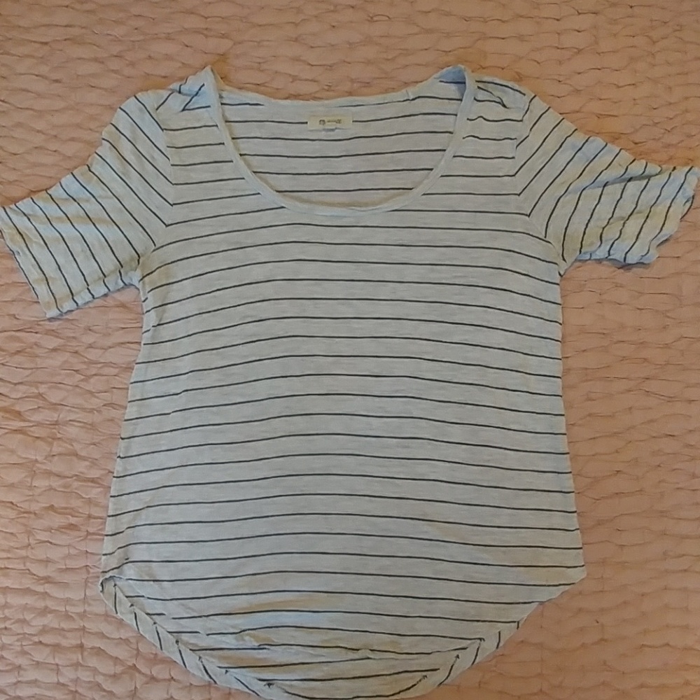 Madewell black and white striped shirt